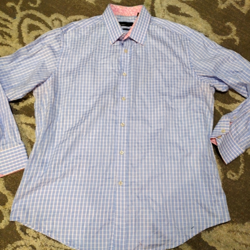 Quieti blue and pink plaid cotton